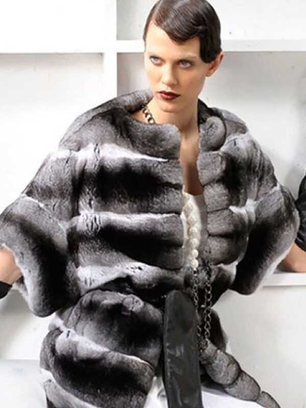 Chinchilla Fur Coat Vest Jacket