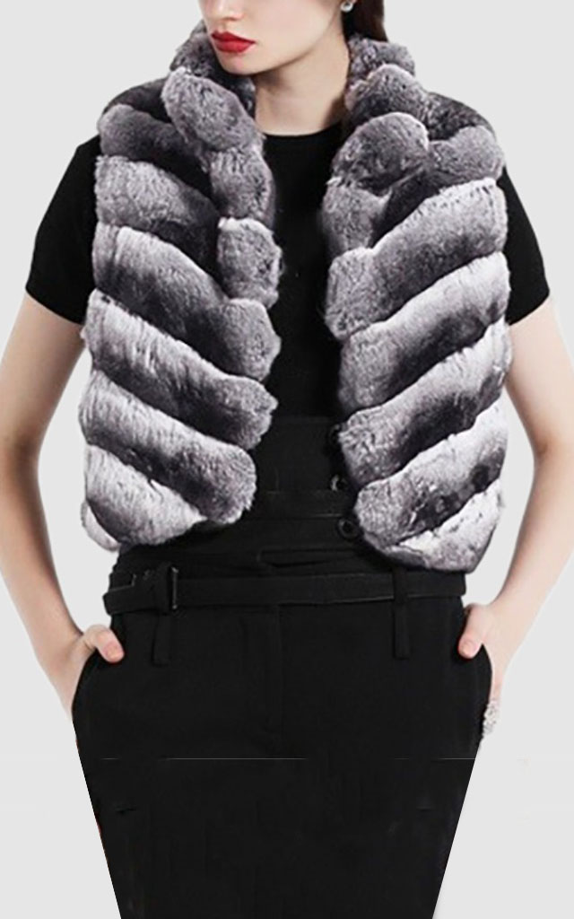 Women's S Chinchilla Fur Vest New