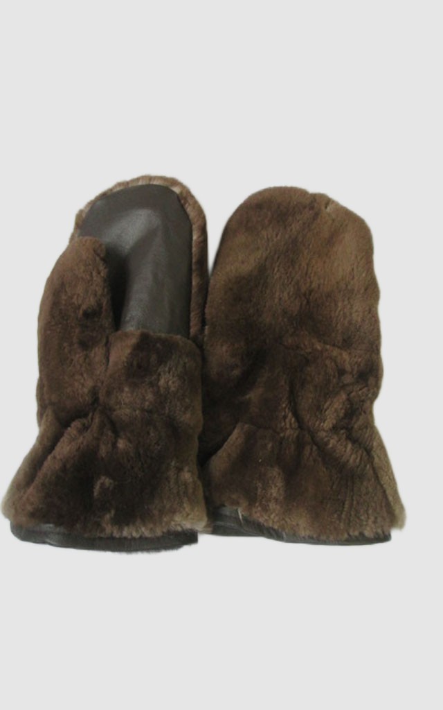 Sheared Beaver Fur Mittens Gloves Unisex New