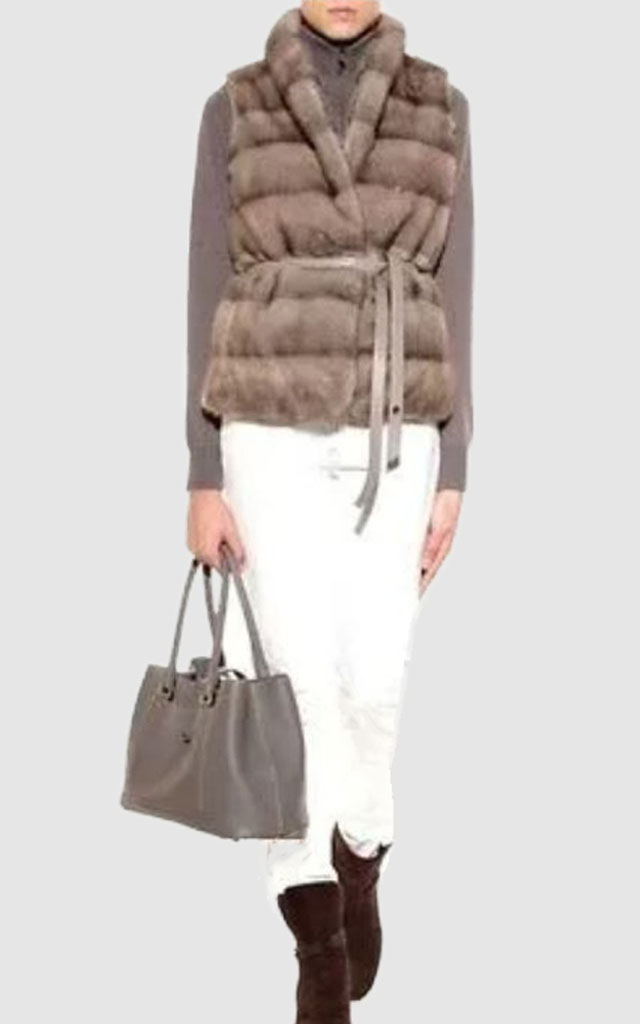 Mink Fur Vest Gray Canadian