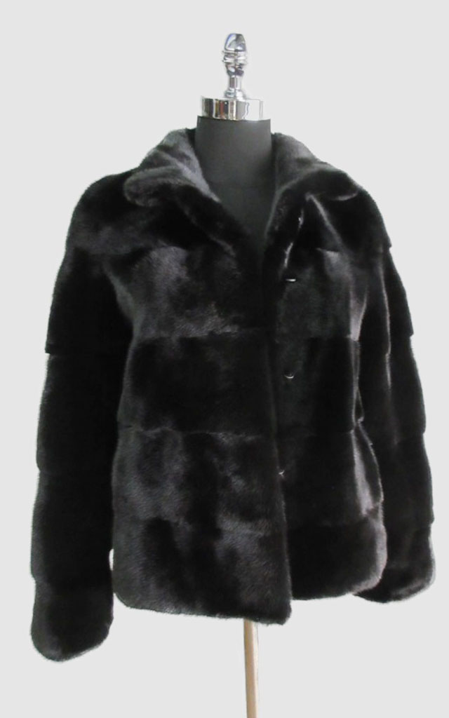 New Mink Fur Coat Jacket Female Natural Black