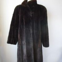 Women's M Brown Sheared Muskrat Fur Coat Jacket Sz 12 MINT+ Woman