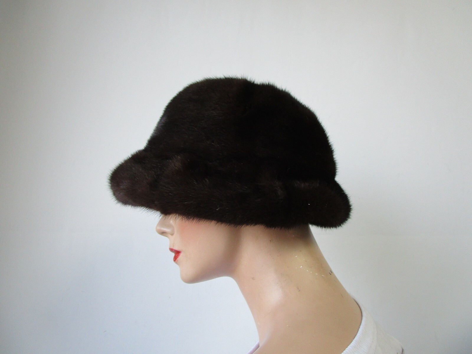 Natural Dark Ranch Mink Fur Hat New - Image 5