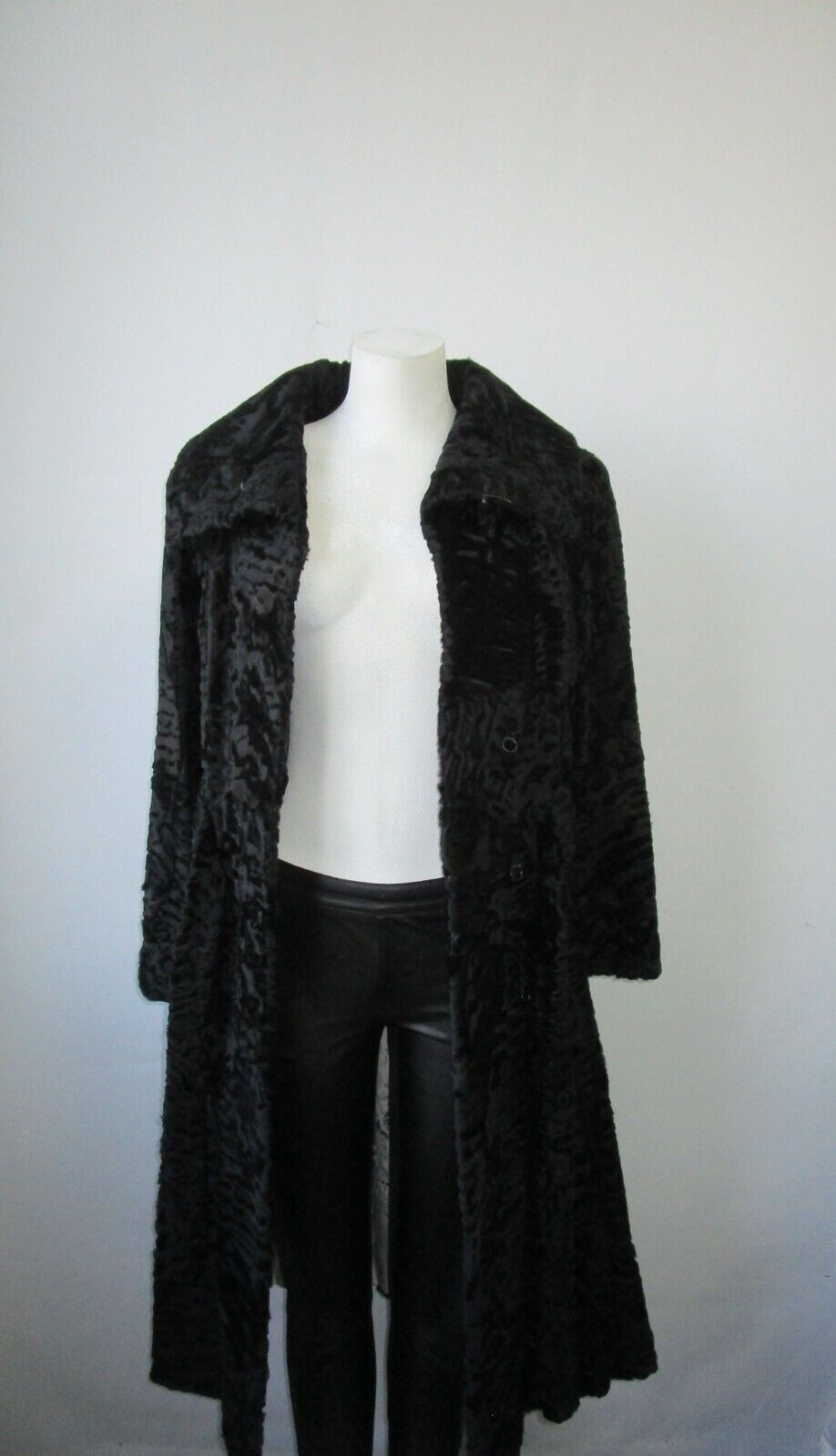 Swakara Fur Coat Jacket SUPERB Woman Sz 4 Black - Image 2