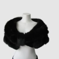 Women's Superb Black Fox Fur Collar Scarf Stole Ladies XS