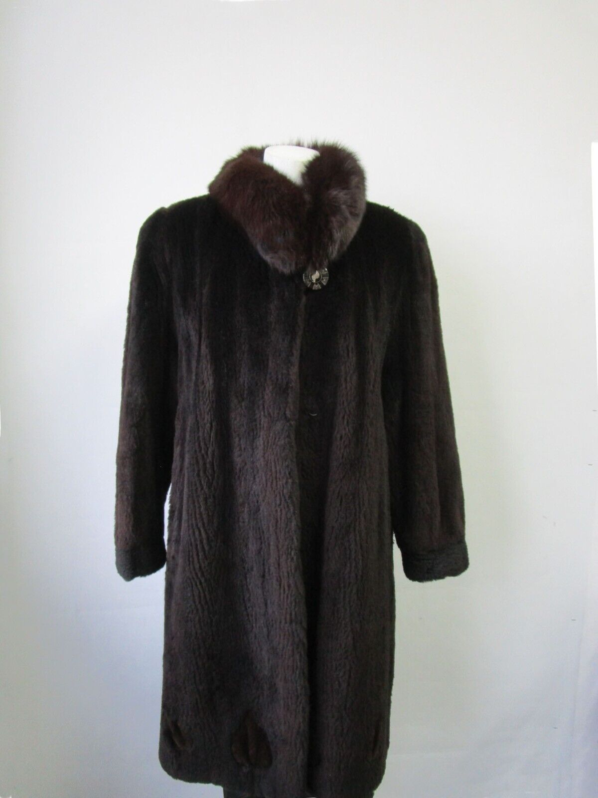 Sheared Raccoon Fox Fur Coat Jacket Women's 8 Superb - Image 3