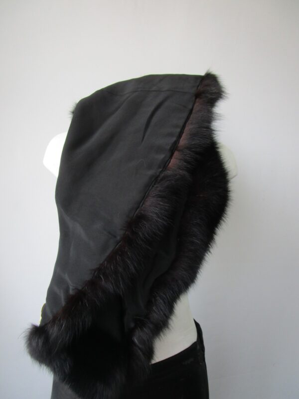 Women's Superb Black Fox Fur Collar Scarf Stole Ladies XS - Image 5
