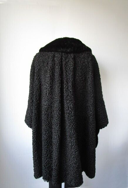 Black Persian Lamb Sheared Beaver Fur Coat MINT 12/14 - Image 4