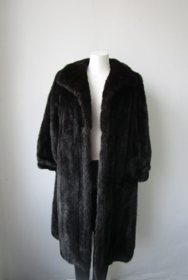 Women's Sz 10 MINT Dark Ranch Mink Fur Coat Jacket Woman - Image 4