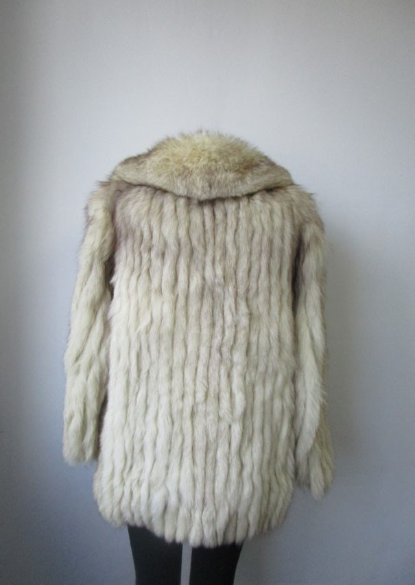 Women's 8/10 Norwegian Blue Fox Fur Coat Jacket VG+ - Image 3
