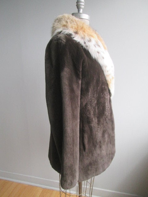 Sheared Beaver Fur Jacket Coat Lynx Fur Women's 6 New - Image 5