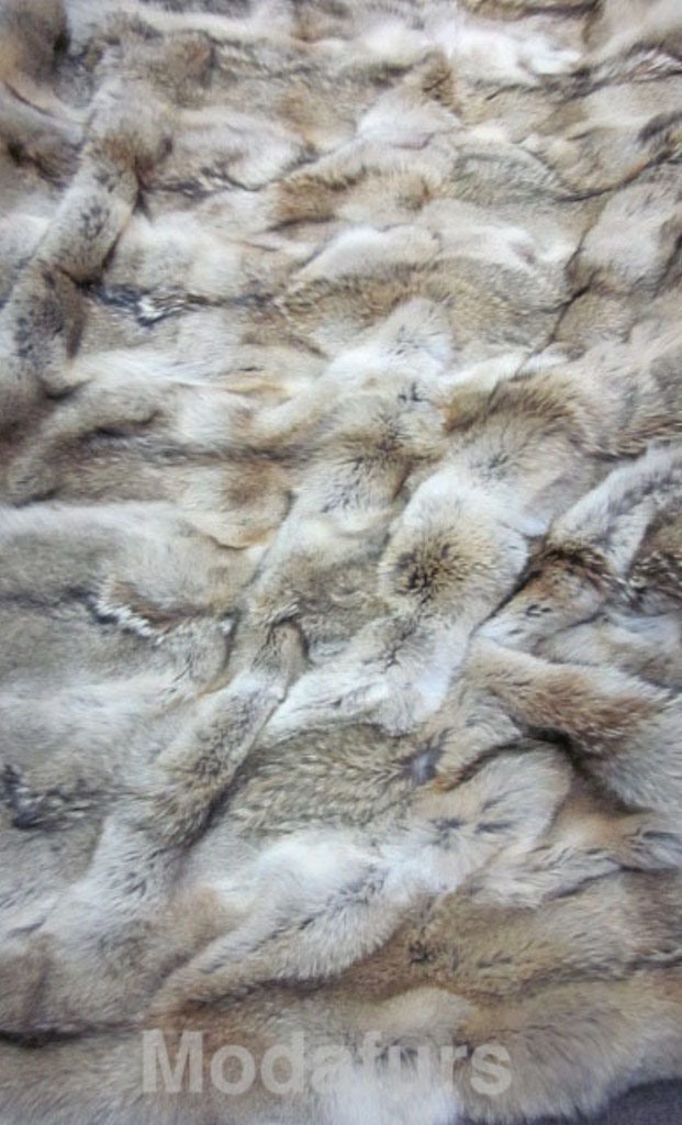 Coyote Fur Blanket Rug Throw Plate Bedspread 72"X48"