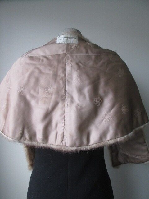 Mink Fur Stole Wrap Cape Wedding 52"x 16" MINT - Image 5