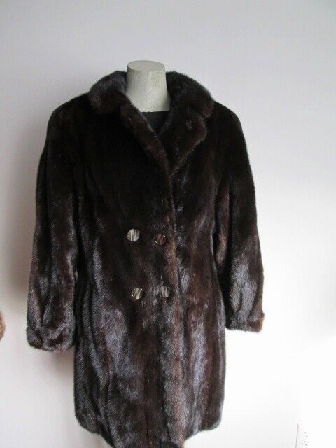 Mink Fur Coat Jacket MINT+ Sz 10 Dark Ranch Women's - Image 3