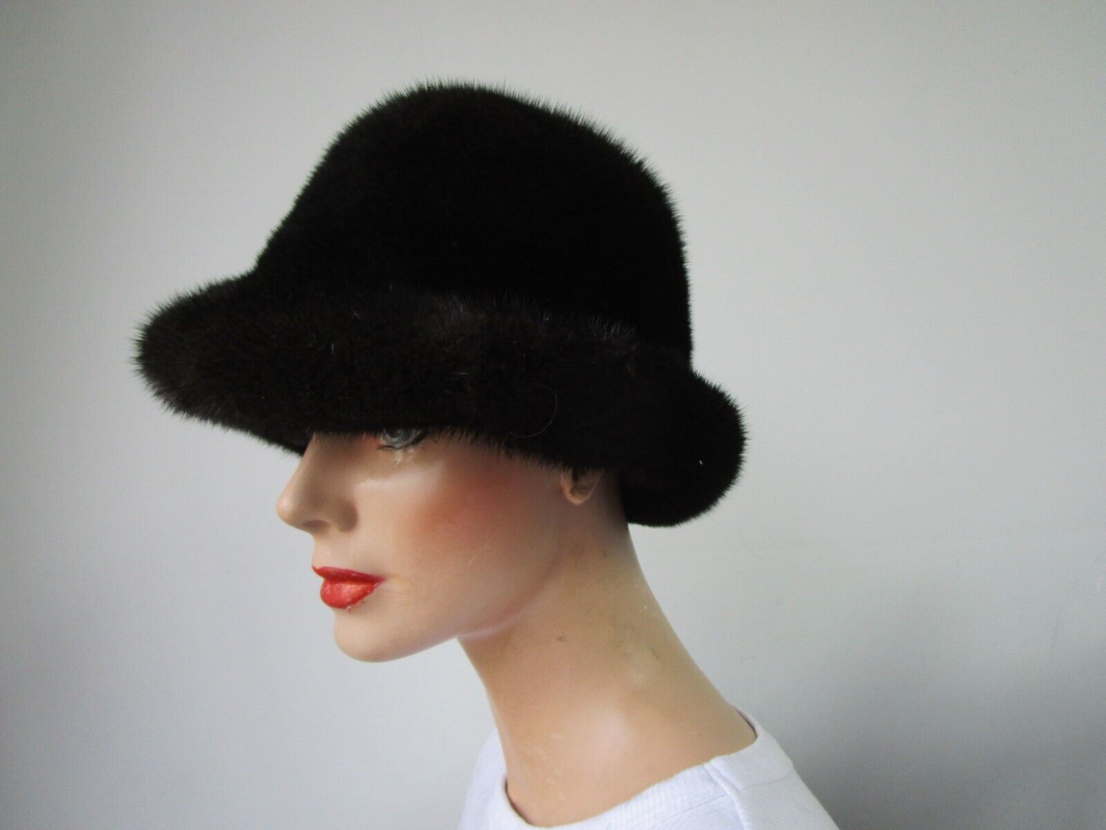 Natural Dark Ranch Mink Fur Hat New - Image 3