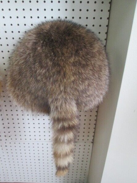 Raccoon Fur Davy Crockett Frontier Trapper Hat Men - Image 4