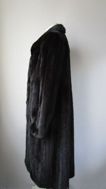 Black Mink Fur Coat Jacket Superb Women's 6 - Image 3