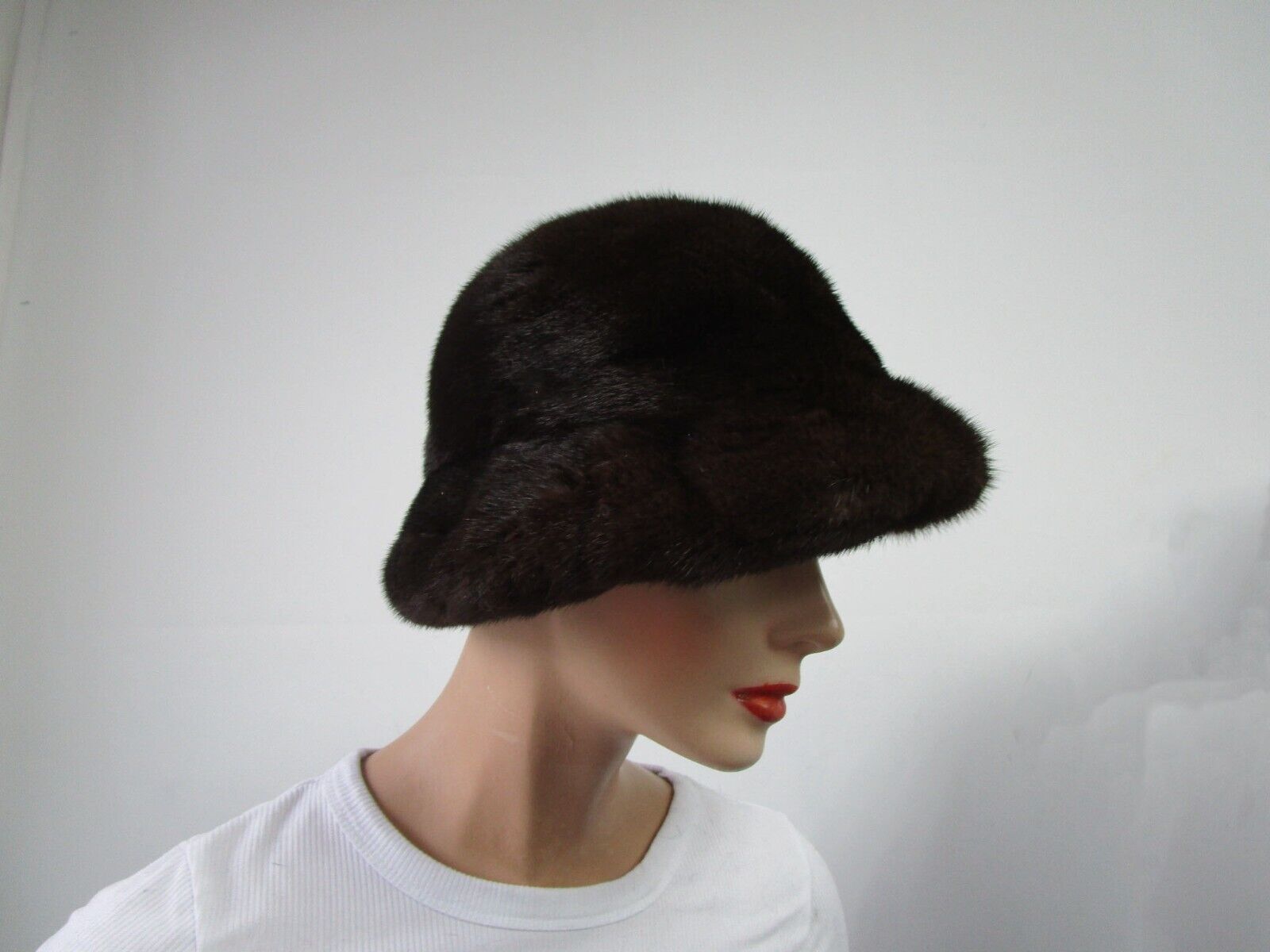 Natural Dark Ranch Mink Fur Hat New - Image 4