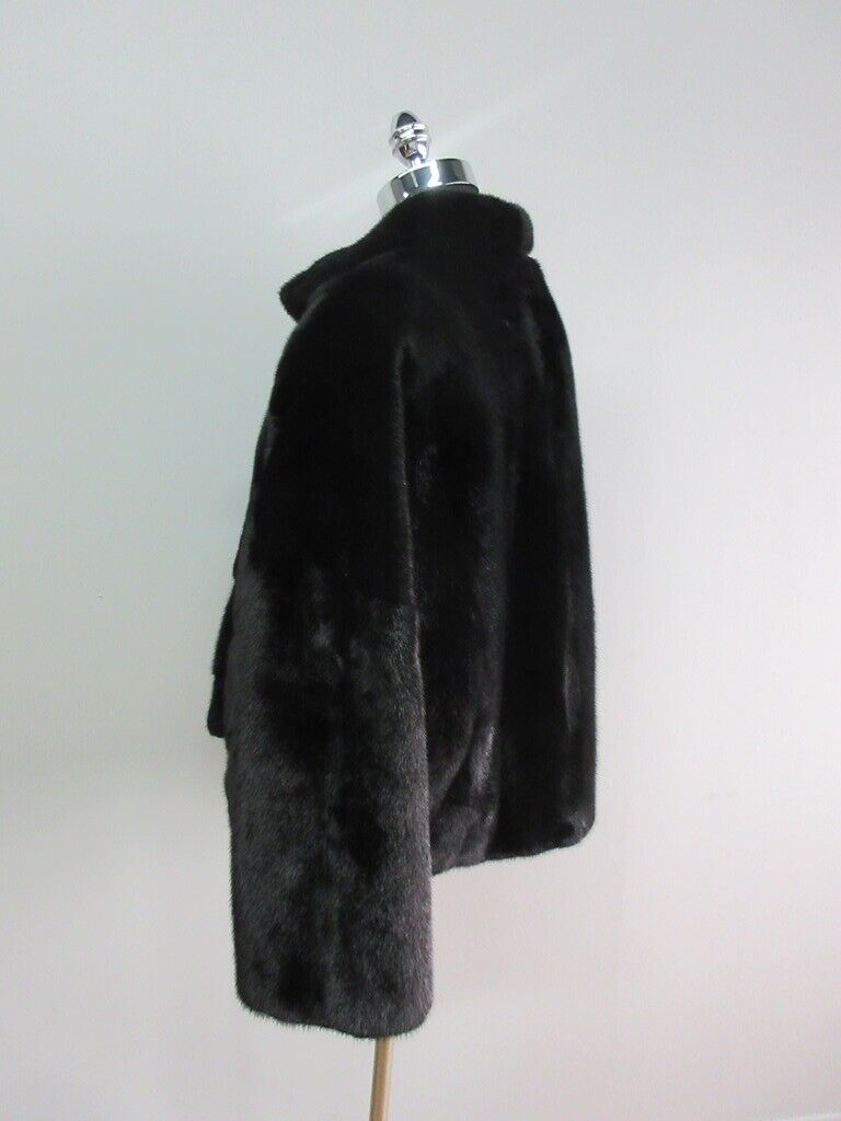 Mink Fur Coat Jacket Natural Black New Women's - Image 3