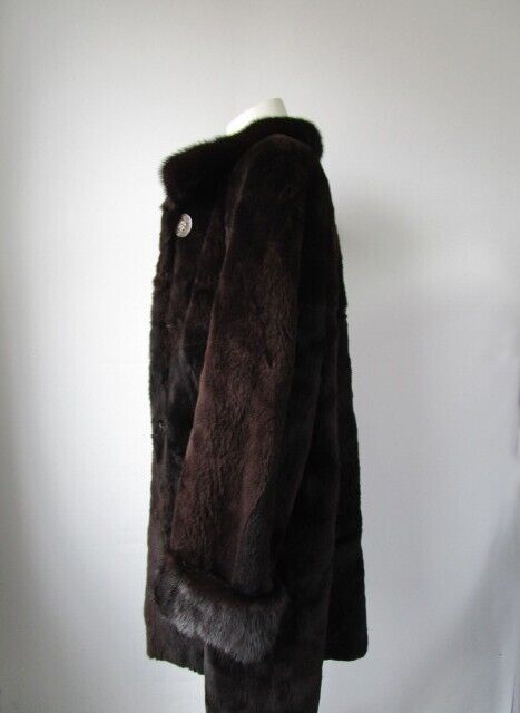 Sheared Raccoon Fur Coat Jacket with Mink MINT+ Sz 12 - Image 3