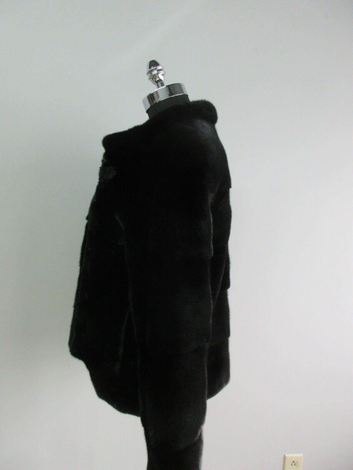 New Mink Fur Coat Jacket Female Natural Black - Image 3