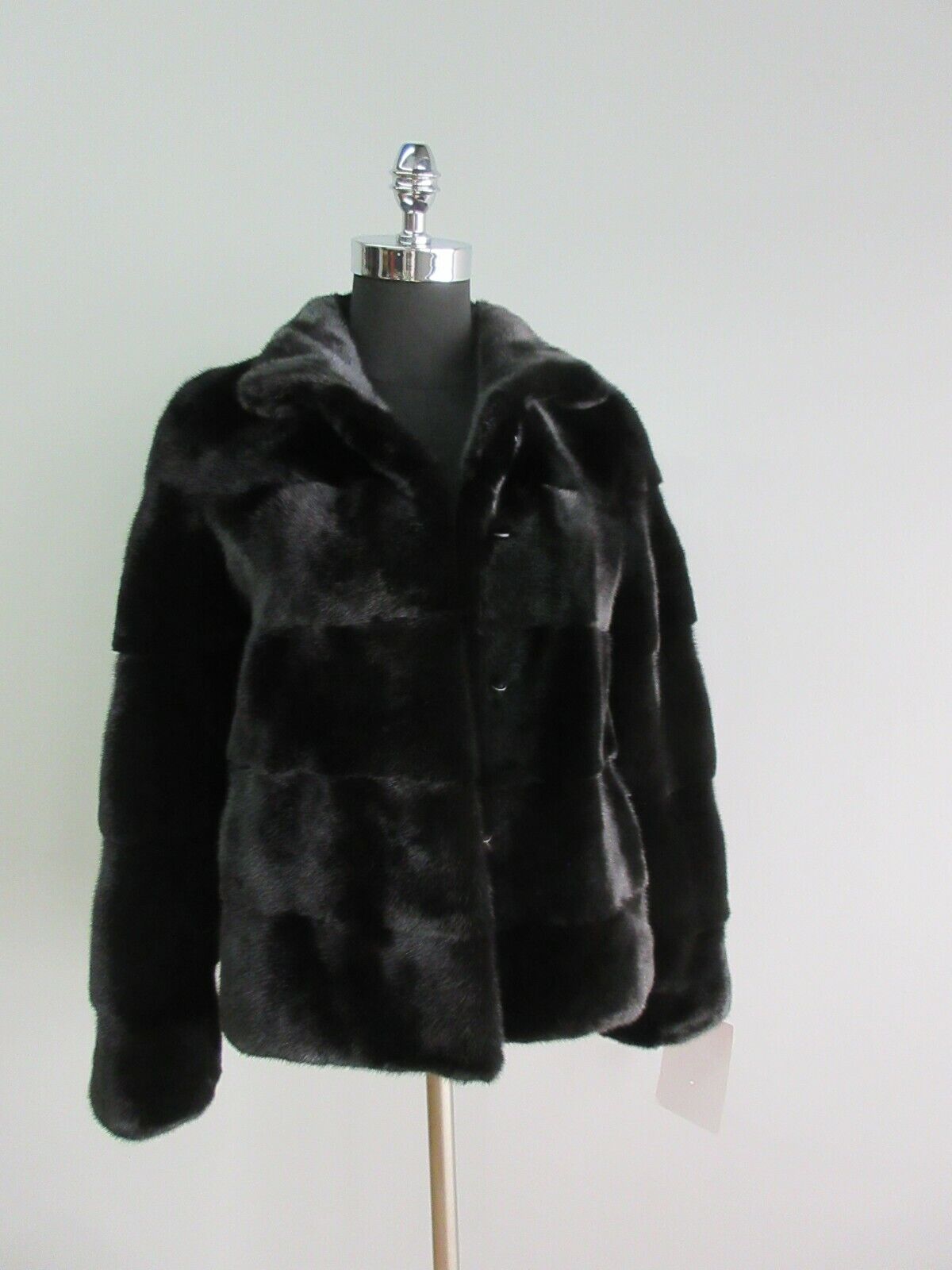 New Mink Fur Coat Jacket Female Natural Black - Image 2