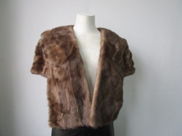 Women's Vintage MINT Lutetia Mink Fur Shawl Stole Wrap Cape WEDDING Woman