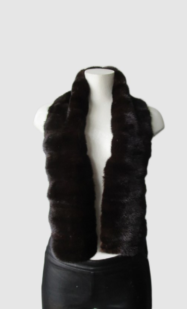 Mink Fur Wrap Scarf Showroom New Natural Dark Ranch