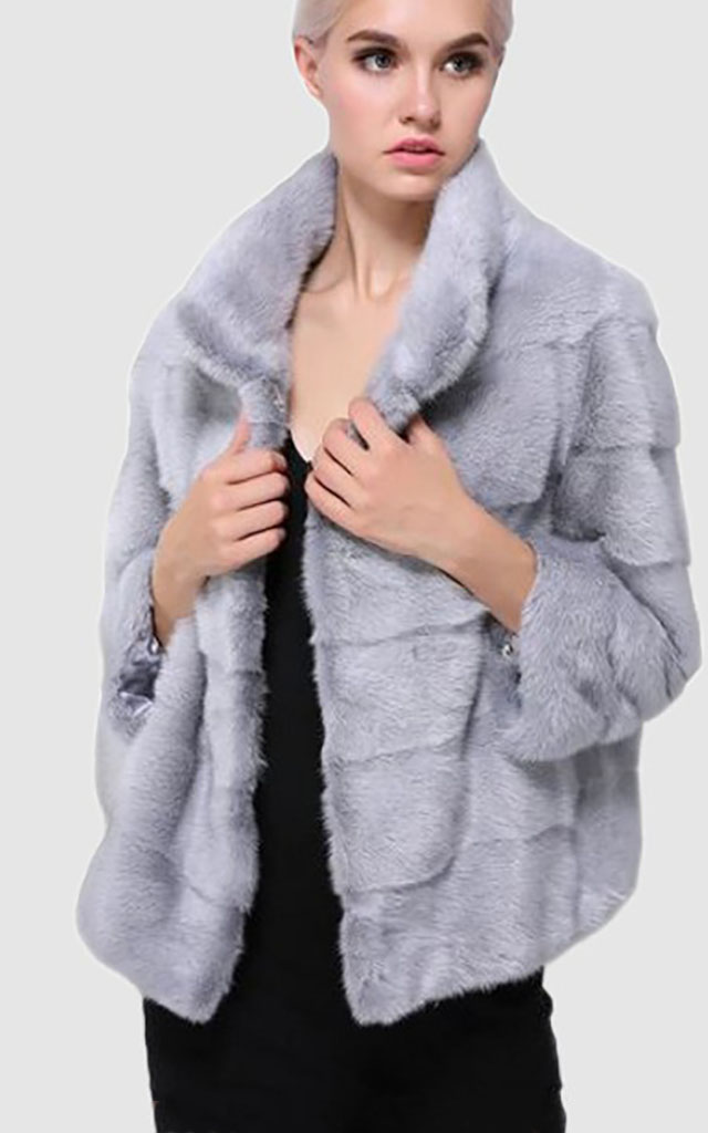 Mink Fur Bolero Jacket Coat Sz M Natural Lutetia