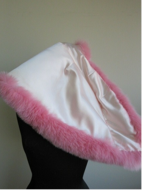 Women's New Pink Fox Fur Cape Wrap Stole Shawl Wedding Formal Size M | MF231108 - Image 5
