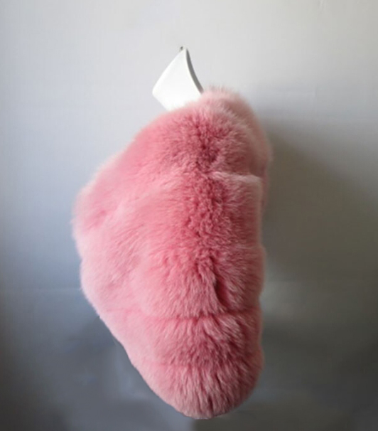 Women's New Pink Fox Fur Cape Wrap Stole Shawl Wedding Formal Size M | MF231108 - Image 3