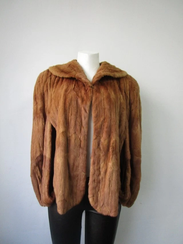 Vintage Russian Ermine Fur Jacket Bolero Cape Mint L - Image 3