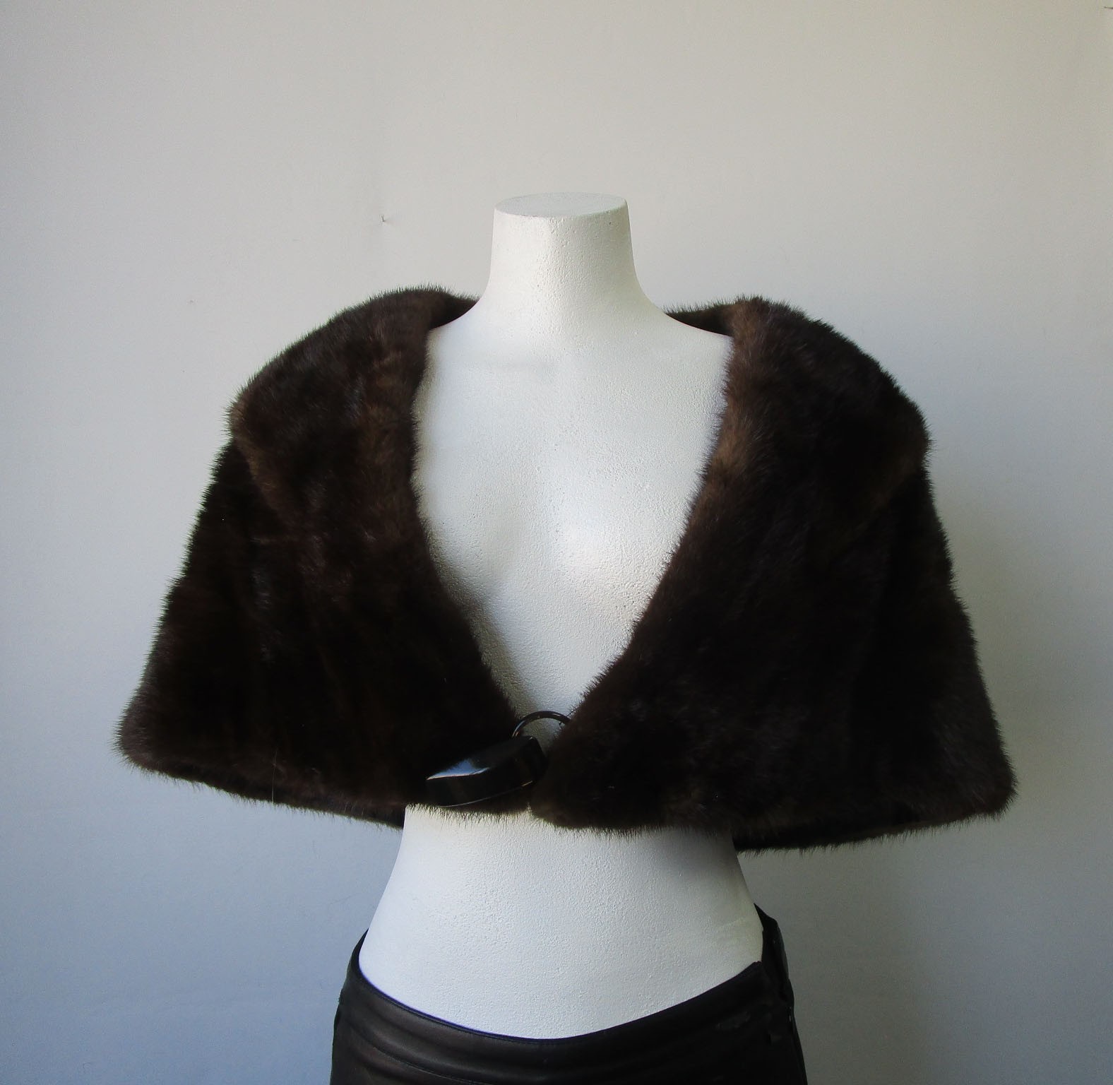 Women's Real Mink Fur Stole Shawl, Wrap MINT+ Large WEDDING - Image 2