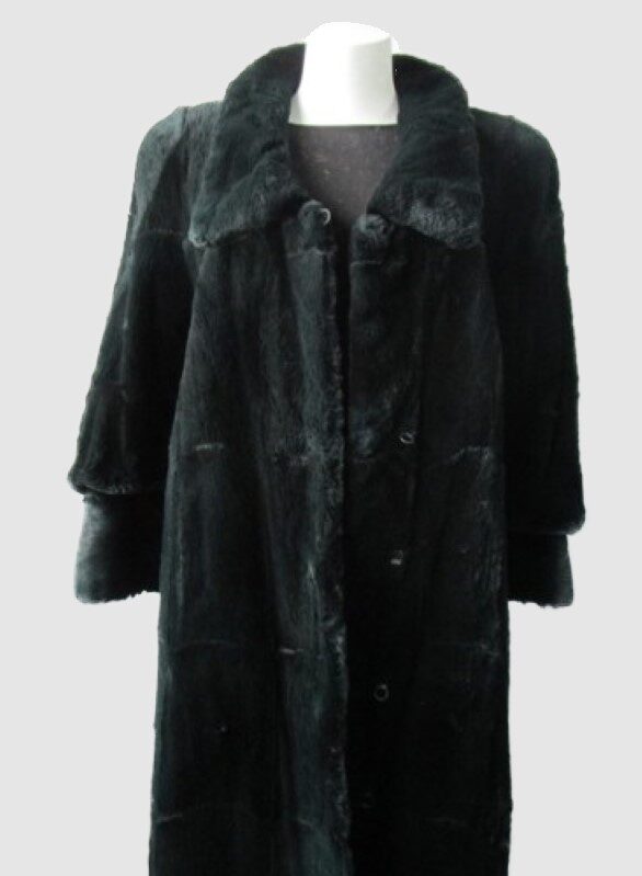 Sheared Muskrat Fur Coat MINT+ Women's 10 Green