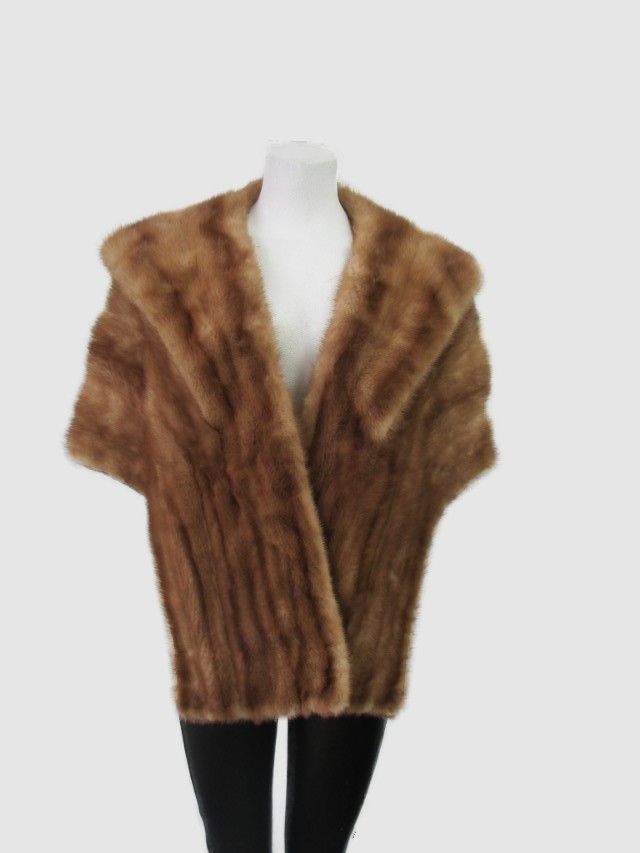 Women's MINT Mink Fur Stole Wrap Cape Wedding 72" x 18" Woman