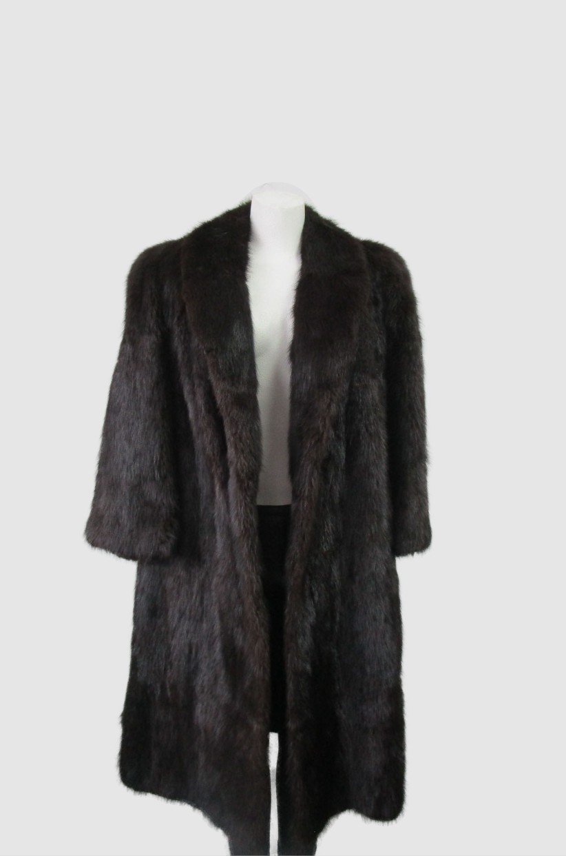 Muskrat Fur Coat Jacket MINT+ Women's 12 Brown