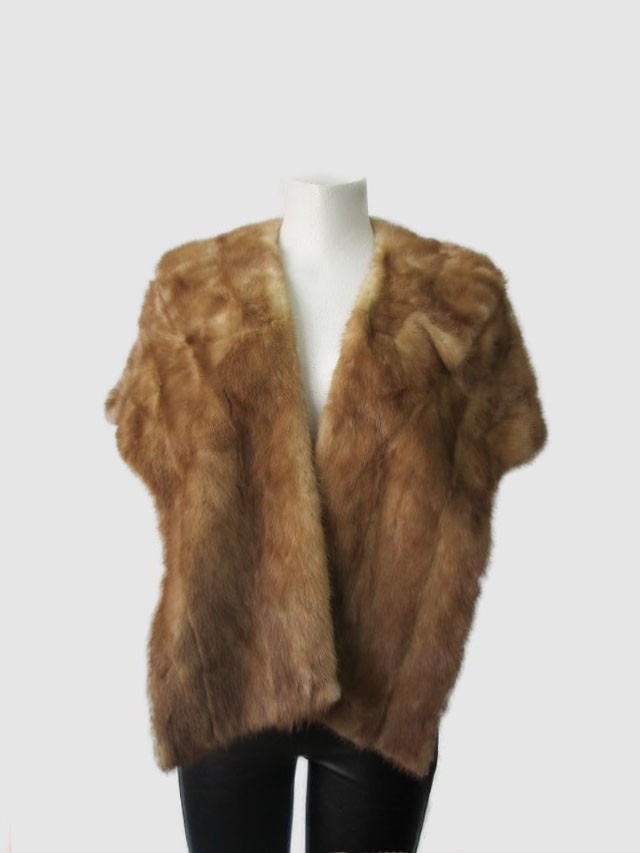 Women's Real Mink Fur Stole in Fur in MINT Large WEDDING
