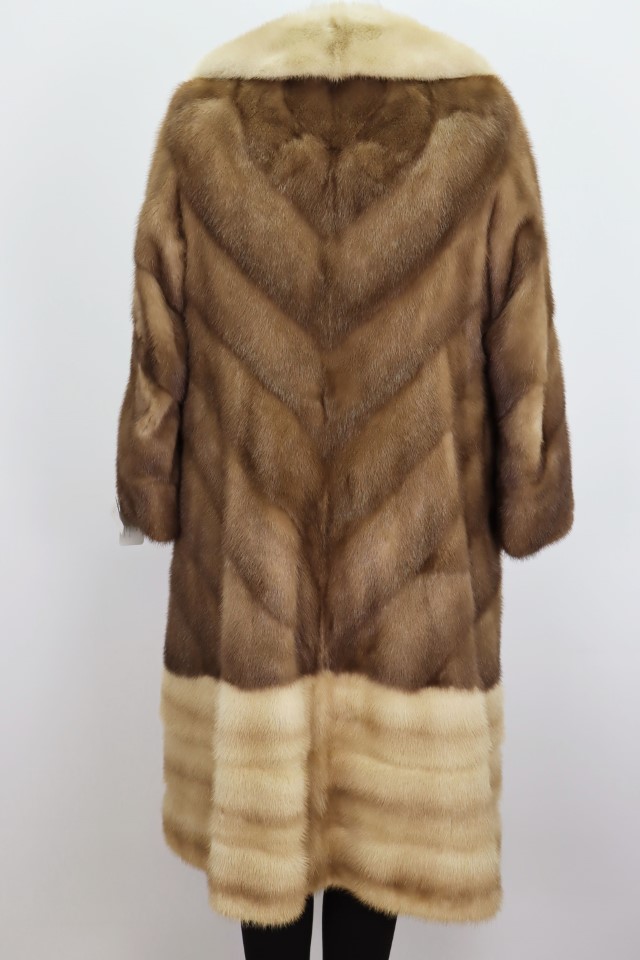 Pastel Brown Cross Pearl Mink Fur Coat MINT Women's Sz 6 - Image 3