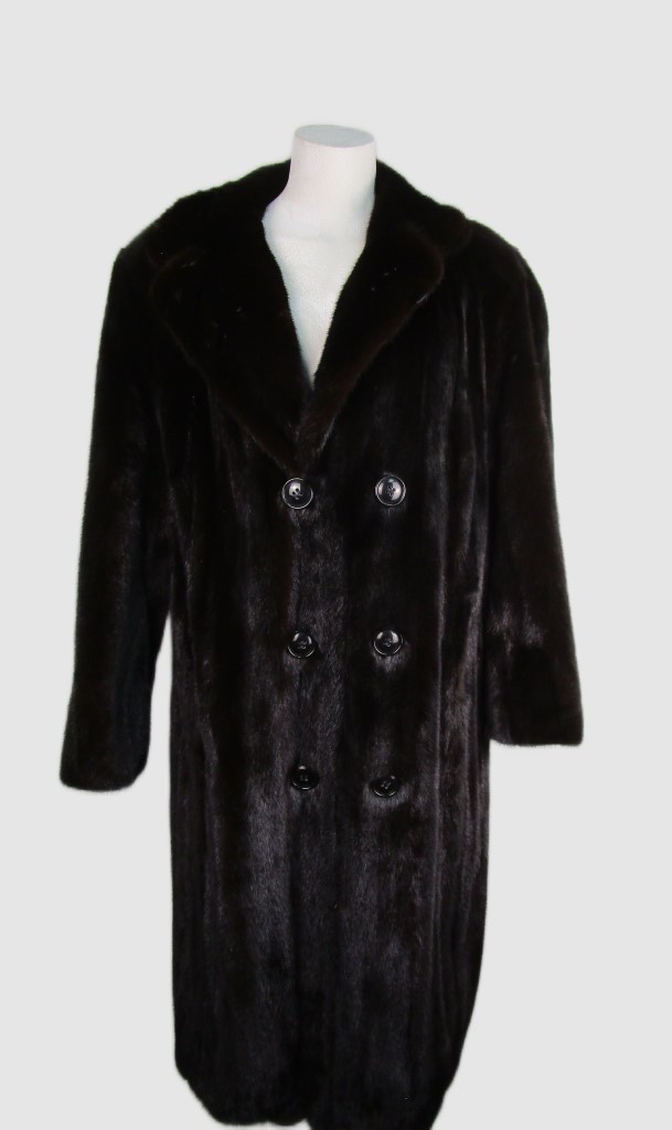 Men's New Natural Dark Ranch Mink Fur Coat XL - Image 4