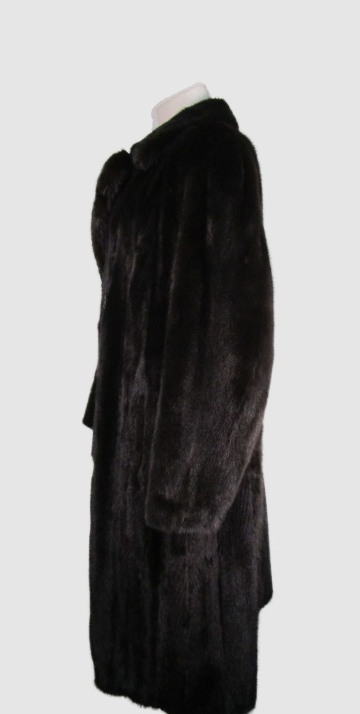 Men's New Natural Dark Ranch Mink Fur Coat XL - Image 5