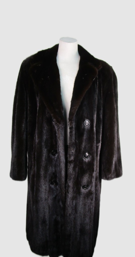 Men's New Natural Dark Ranch Mink Fur Coat XL - Image 2