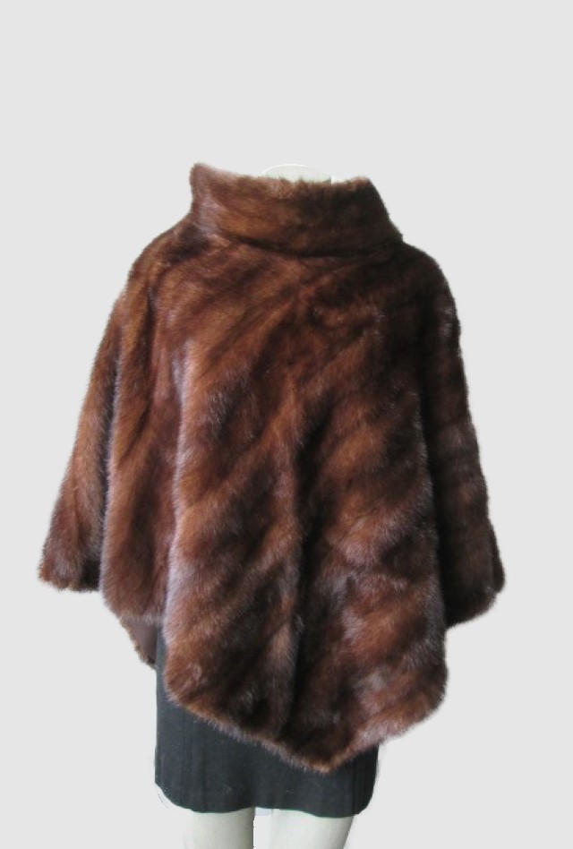 Mink Fur Sweater Poncho Cape Bolero Jacket Coat - Image 6