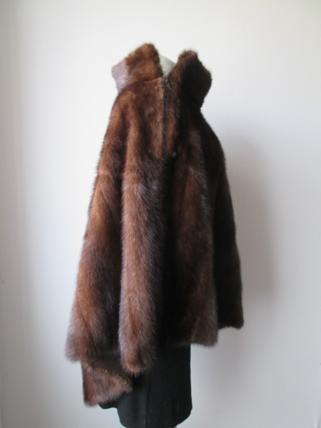 Mink Fur Sweater Poncho Cape Bolero Jacket Coat - Image 4