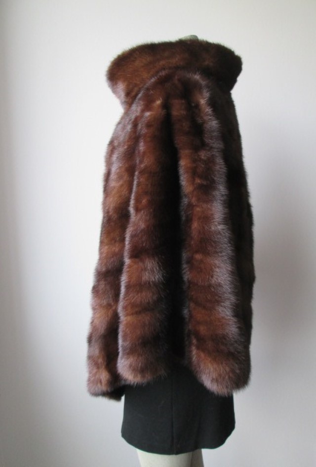 Mink Fur Sweater Poncho Cape Bolero Jacket Coat - Image 3