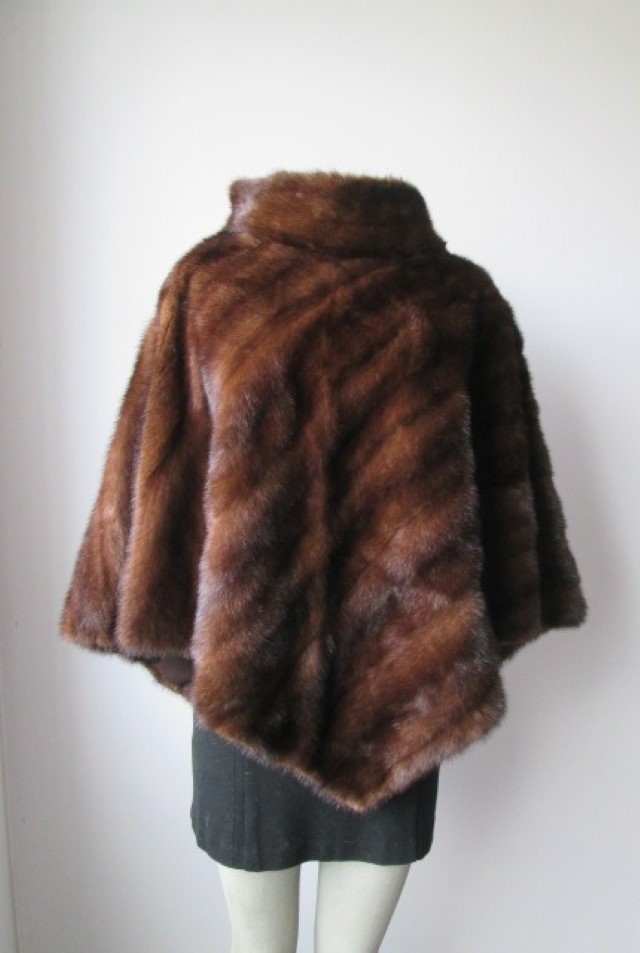 Mink Fur Sweater Poncho Cape Bolero Jacket Coat - Image 8