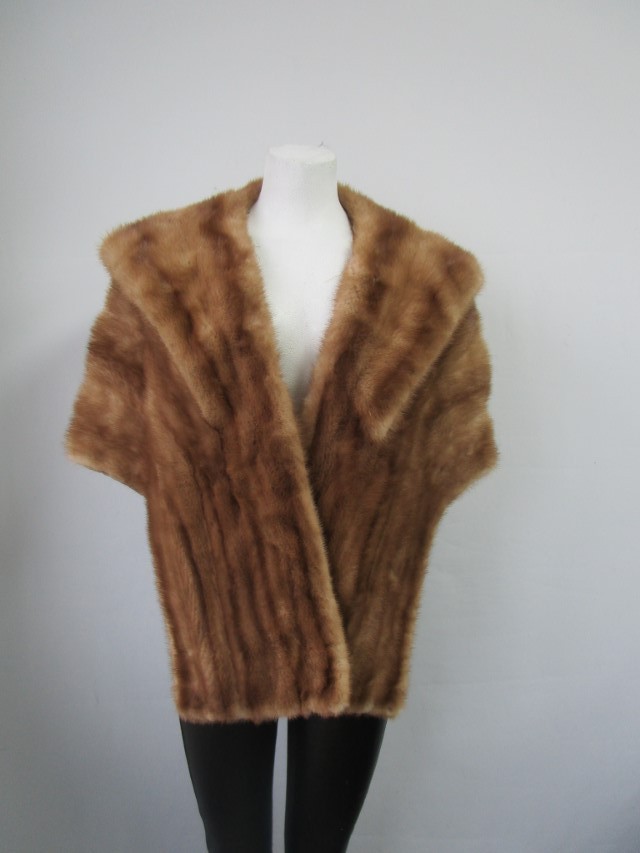 Women's MINT Mink Fur Stole Wrap Cape Wedding 72" x 18" Woman - Image 2