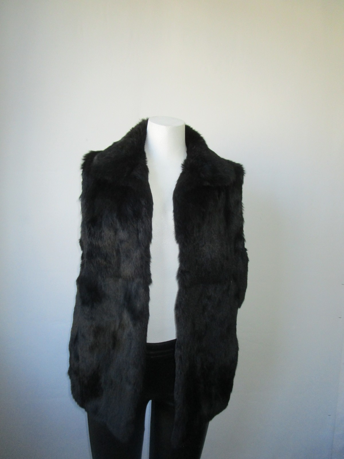 Rabbit Fur SUPERB Vest Woman Women's Sz 8 Black - Image 3