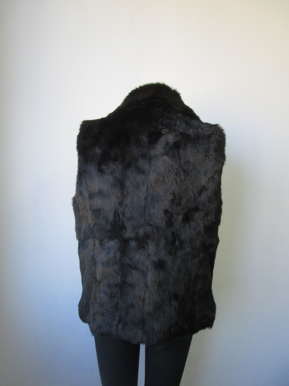 Rabbit Fur SUPERB Vest Woman Women's Sz 8 Black - Image 5