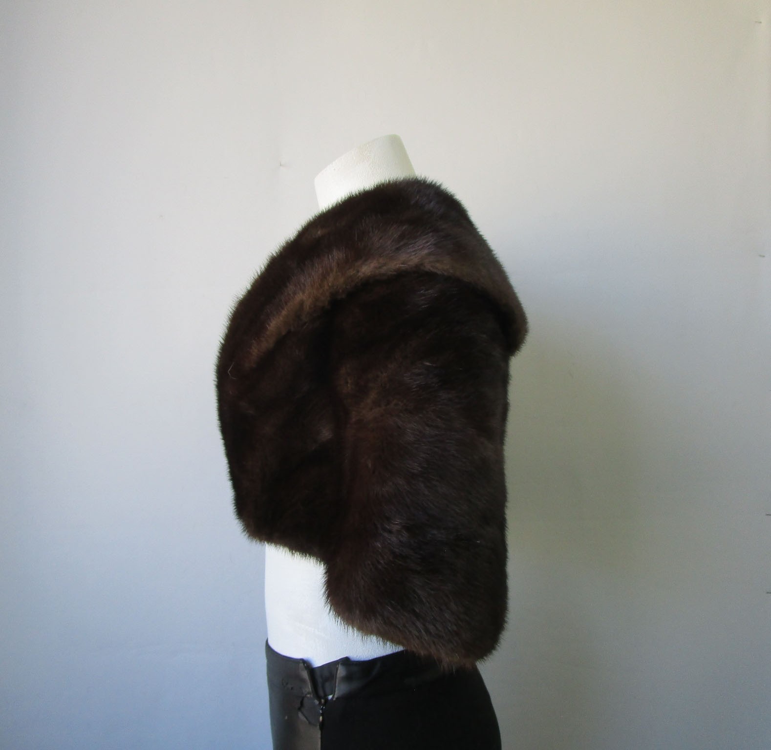 Women's Real Mink Fur Stole Shawl, Wrap MINT+ Large WEDDING - Image 3