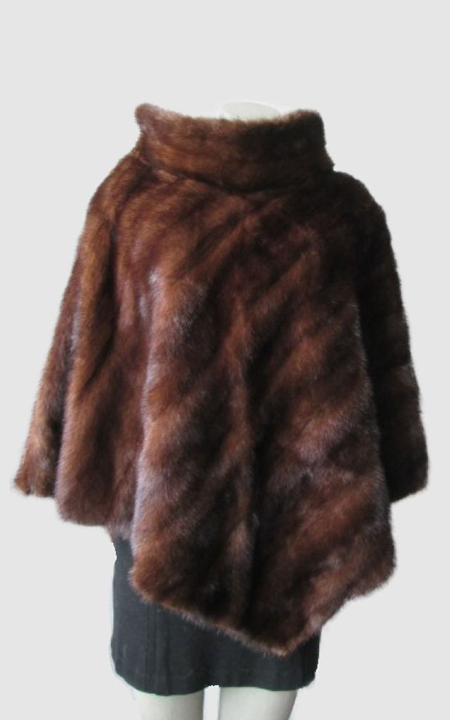 Mink Fur Sweater Poncho Cape Bolero Jacket Coat